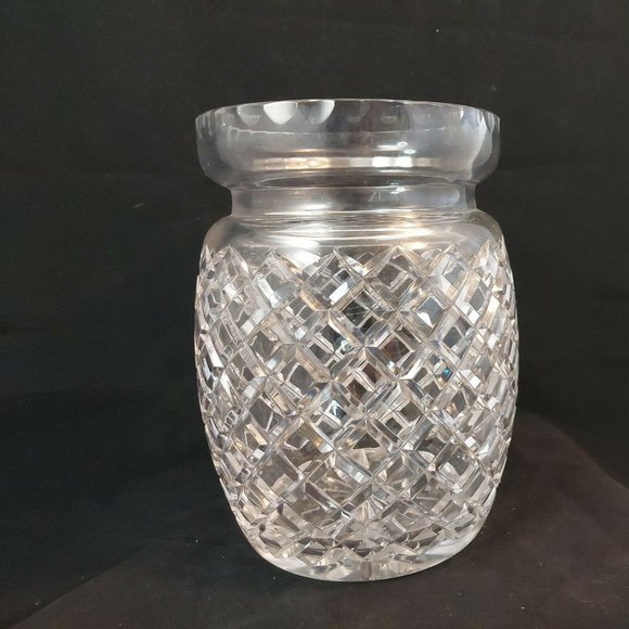 ABP American Brilliant Period Cut Glass~Crystal Heavy Vase Criss Cross~8.5” tall - Picture 3 of 9